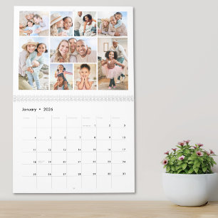 Calendrier Simple Collage Photo Élégant