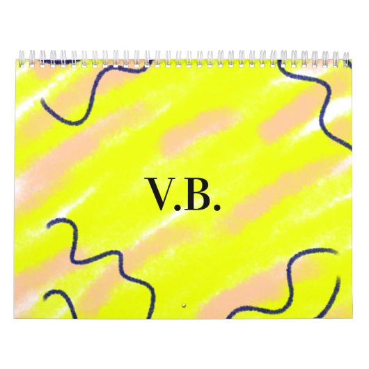 Calendrier Simple couleur solide ajouter le nom du texte mono (Protection)