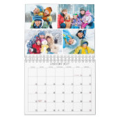 Calendrier Simple Custom Photo Collage 4 Per Month (Jan 2027)