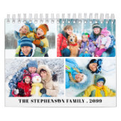 Calendrier Simple Custom Photo Collage 4 Per Month (Protection)