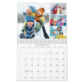 Calendrier Simple Custom Photo Collage 4 Per Month (Jan 2026)
