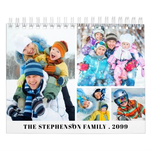 Calendrier Simple Custom Photo Collage 4 Per Month Calendar (Protection)