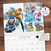 Calendrier Simple Custom Photo Collage 4 Per Month Calendar