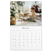 Calendrier Simple Élégant script manuscrit photo de famille (Mar 2027)