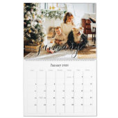 Calendrier Simple Élégant script manuscrit photo de famille (Jan 2026)