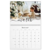 Calendrier Simple Élégant script manuscrit photo de famille (Mar 2027)