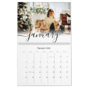 Calendrier Simple Élégant script manuscrit photo de famille (Jan 2026)