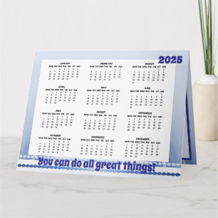 Calendrier Simple et Mignon 2025 Carte Pliée