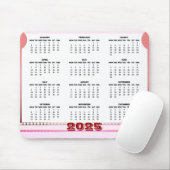 Calendrier simple et mignon 2025 Tapis de souris (Avec souris)