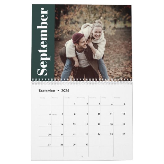 Calendrier Simple et moderne 2024 Famille personnalisée photo (Sep 2026)