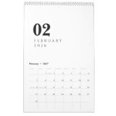 Calendrier Simple Luxury Design (Feb 2027)