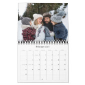 Calendrier Simple marine bleu herringbone tweeté famille clas (Feb 2027)