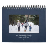 Calendrier Simple marine bleu herringbone tweeté famille clas (Protection)