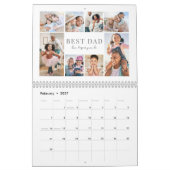 Calendrier Simple Meilleur Papa Collage de Photos (Feb 2027)