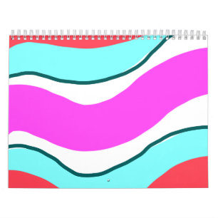 Calendrier simple minimal coloré rouge personnalisé sur mesur