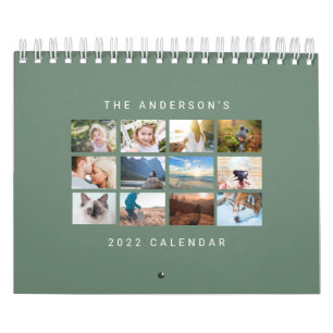 Calendrier Simple Minimaliste Personnalisé 2022 Sage Photo V