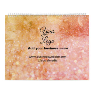 Calendrier simple minimum ajouter votre logo/design rose oran