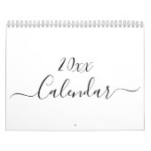 Calendrier Simple moderne blanc et noir script mois personnal (Protection)