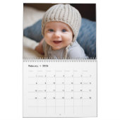 Calendrier Simple Moderne Retro Stripe photo complète chaque  (Feb 2026)