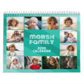 Calendrier Simple Moderne Retro Stripe photo complète chaque  (Protection)