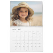 Calendrier Simple Moderne Retro Stripe photo complète chaque (Jan 2027)