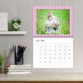 Calendrier Simple Mois Photo Grandes Blancs Colorées