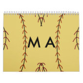 Calendrier Simple monogramme ajouter votre nom lettre man min (Protection)