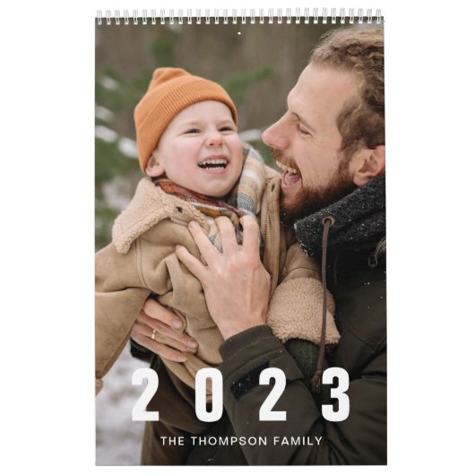 Calendrier Simple photo de famille blanche (Protection)