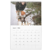 Calendrier Simple photo de famille blanche (Mar 2026)
