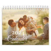 Calendrier Simple photo de famille florale 2024 (Protection)