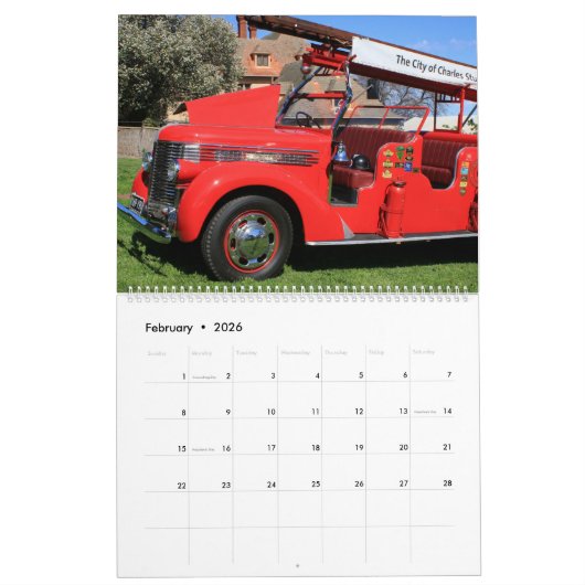 Calendrier Simple Red 2026 (Feb 2026)