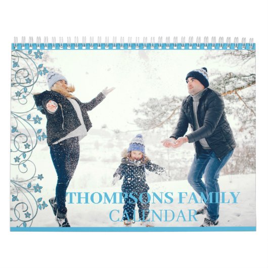 Calendrier Simples Scrolls Classiques Photo Famille Colorée (Protection)