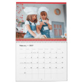 Calendrier Simples Scrolls Classiques Photo Famille Colorée (Feb 2027)