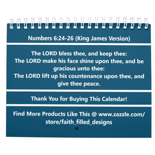 Calendrier Simply Psalms Bible Verse Modèle photo de famille (Dos)