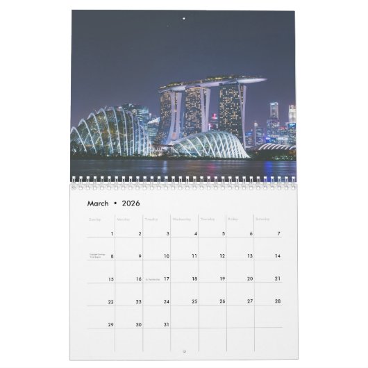 Calendrier Singapour 2025 (Mar 2026)