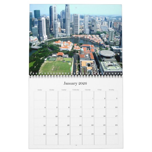 Calendrier Singapour - Asie (Jan 2026)