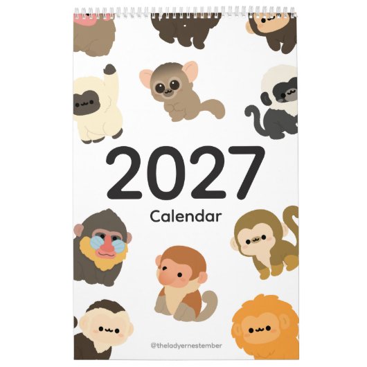 Calendrier Singe 2027 (Protection)