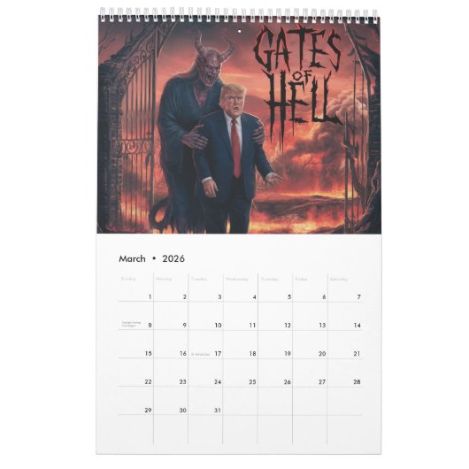 Calendrier Single Page Trump Calendar (Mar 2026)