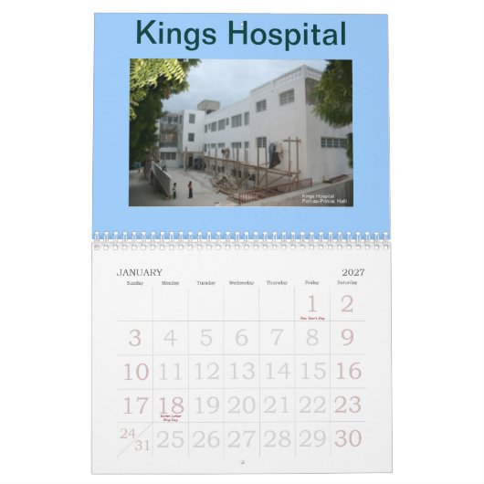 Calendrier Site du Haïti (Jan 2027)