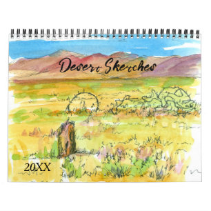 Calendrier Sketches du désert Voyager Explorez Nevada Waterco