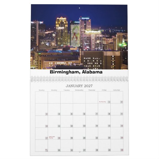 Calendrier Skylines des États-Unis (Jan 2027)