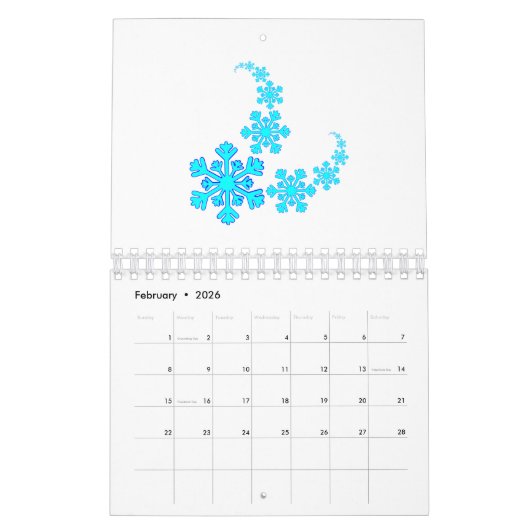 Calendrier Snowflake Spiral (Feb 2026)