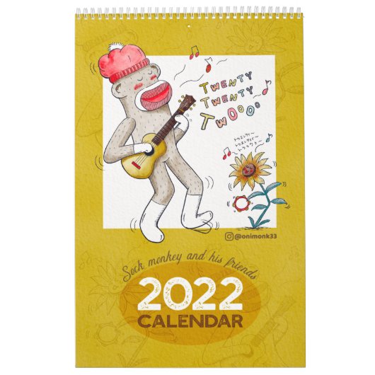 Calendrier Sock monkey and his friends calendar 2022 (Protection)
