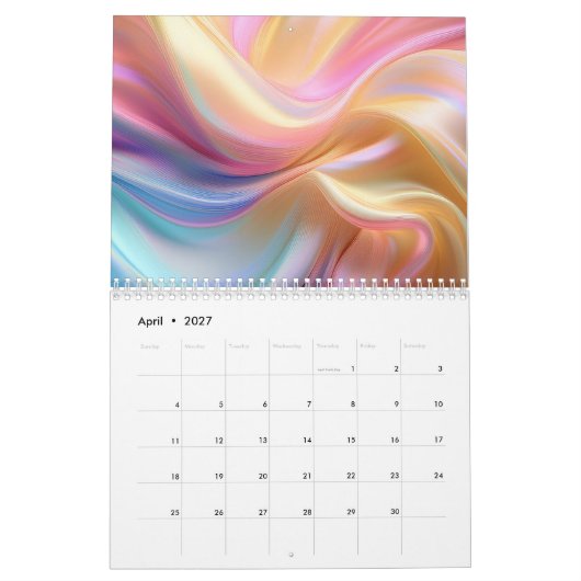 Calendrier Soie pastel colorée (Apr 2027)