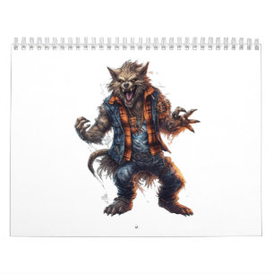 Calendrier sorcière à visage d'animal halloween