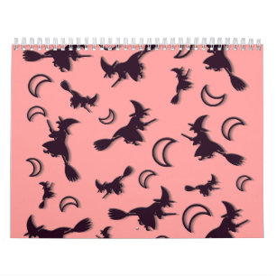 Calendrier Sorcière volante entre la moitié de la lune à Hall