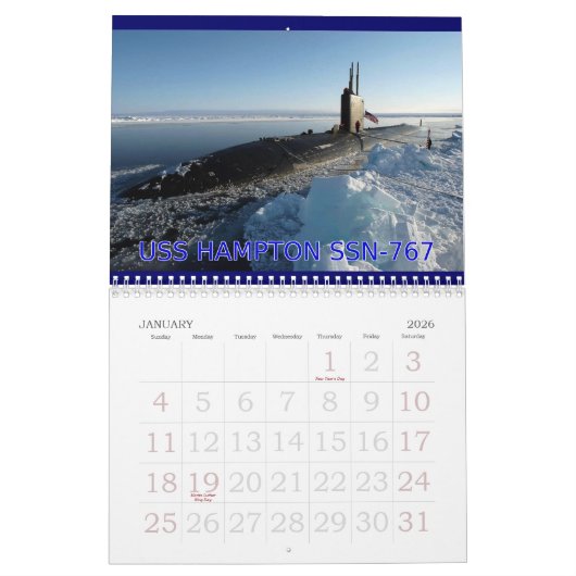Calendrier sous-marin universel (Jan 2026)