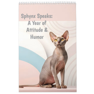 Calendrier Sphynx parle : Art mensuel éditable de l'humour fé