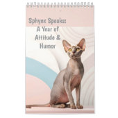 Calendrier Sphynx Speaks: Editable Monthly Cat Humor Art (Protection)