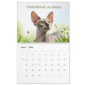 Calendrier Sphynx Speaks: Editable Monthly Cat Humor Art (Mar 2026)